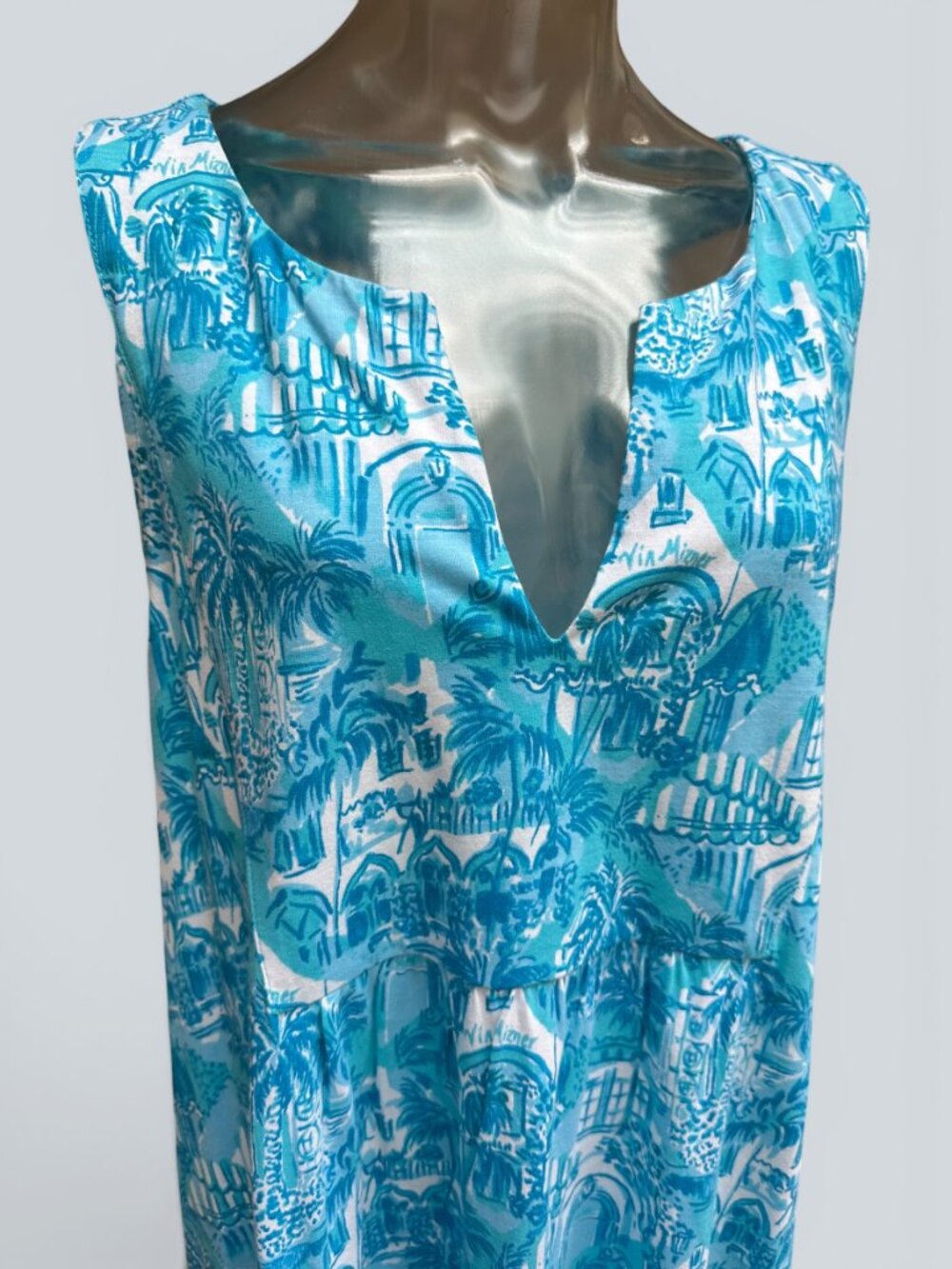 Lilly Pulitzer Lindy Dress Amalfi Blue Sunny State Of Mind XL New - Picture 4 of 11